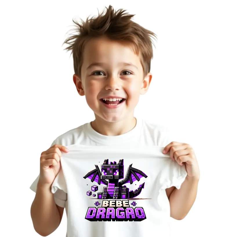 Camiseta Pixel Bebe Dragão