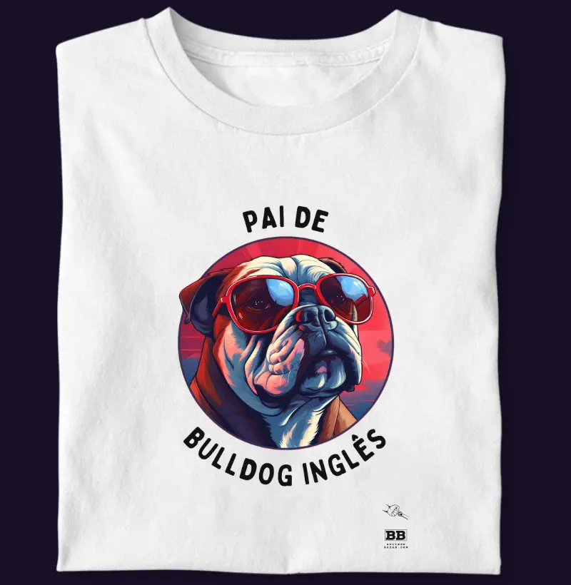 Camiseta Bulldog Ingles "Pai de Bulldog III"