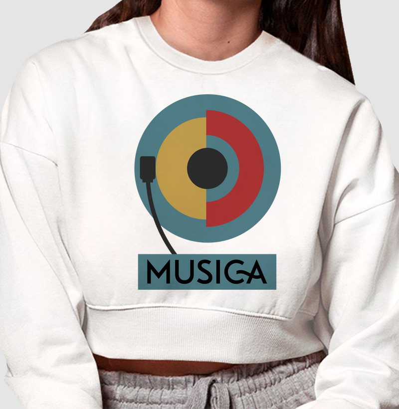 Moletom Cropped “Vinil Clássico”