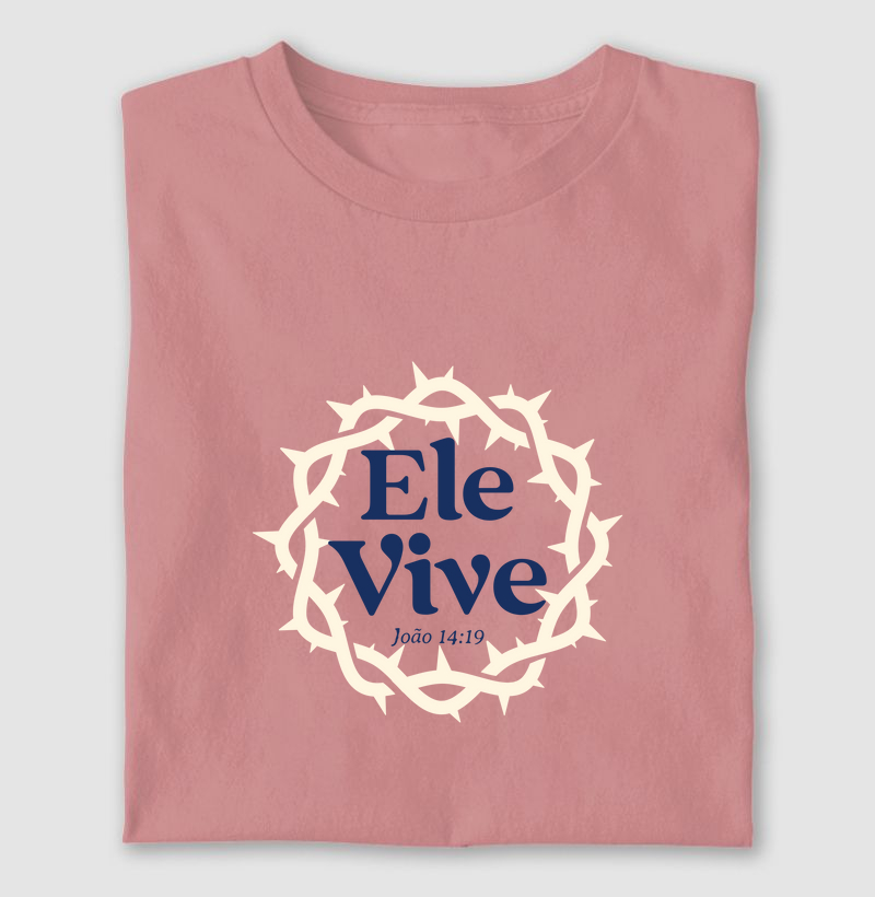 Camisa Camiseta Mensagem Bíblica Ele Vive