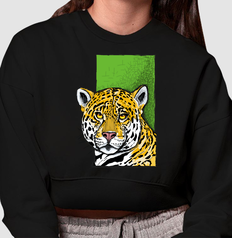 Cropped Moletom Onça Pintada