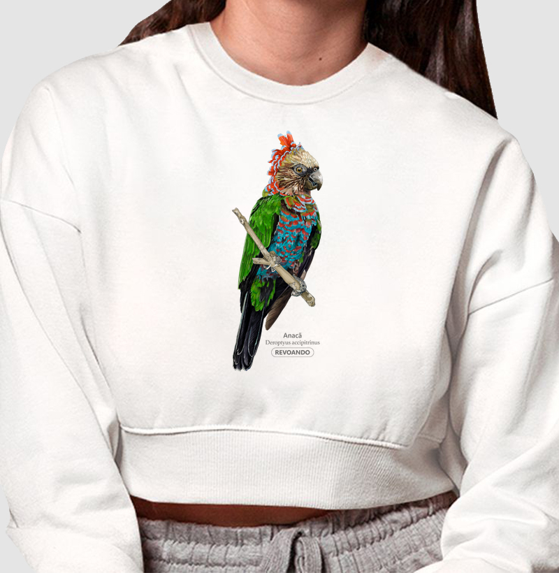 Aves do Brasil  - Anacã - Moletom Cropped
