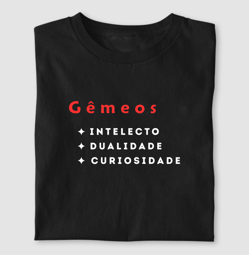 Camiseta Gêmeos — Intelecto • Dualidade • Curiosidade