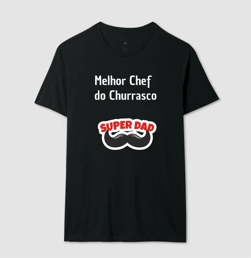 Camiseta Casual "Melhor Chef de Churrasco, Super Dad"