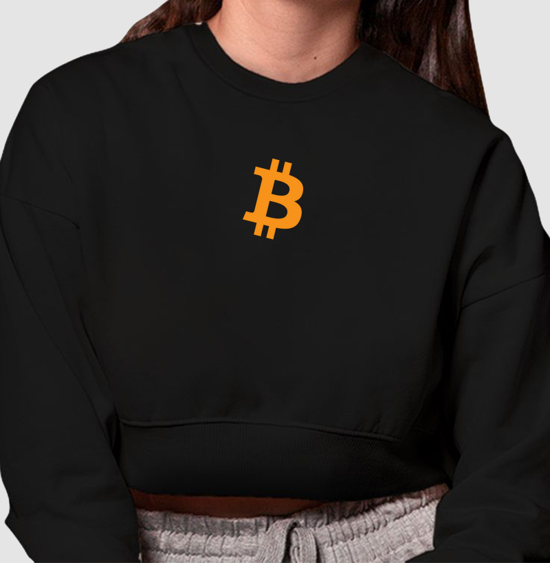 Cropped Moletom Logo Bitcoin