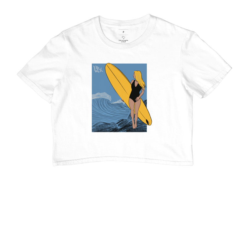 Cropped Mulher Surfista Longboard V01