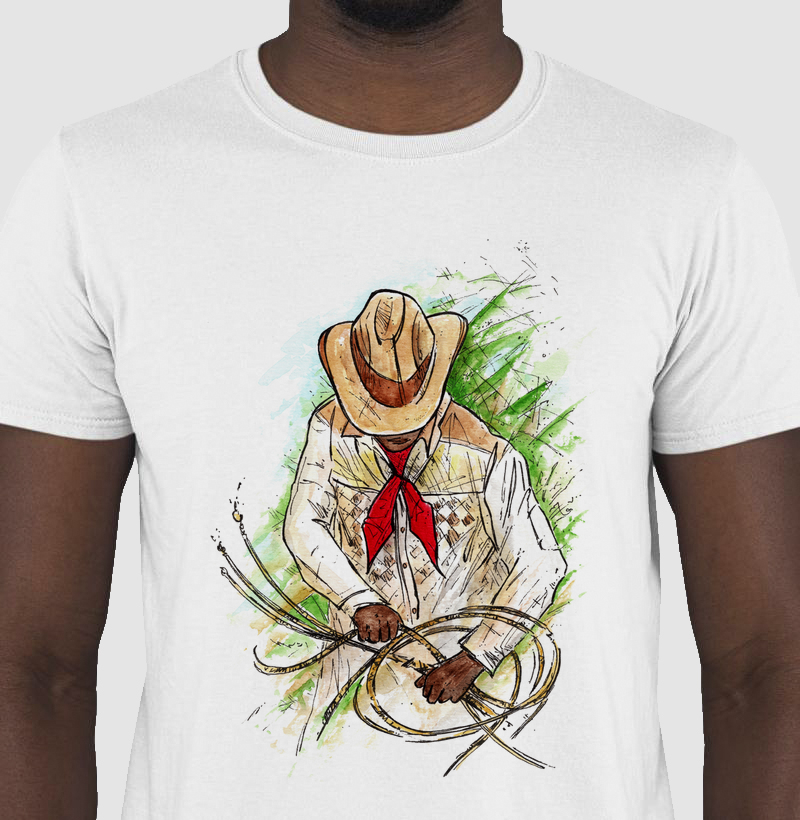 Camiseta Boiadeiro A Força e a Proteção em 100% Algodão