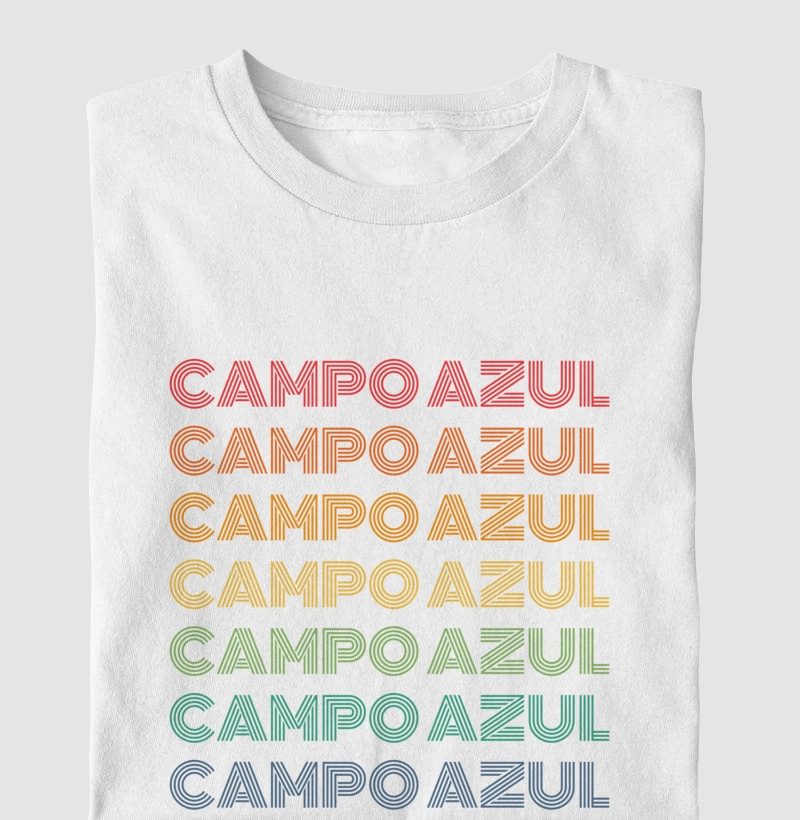 Campo Azul Letreiro Retrô
