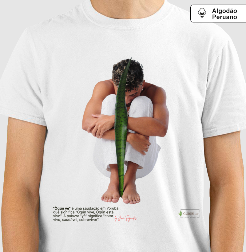 Camiseta Algodão Peruano - COLAB - Ogum - Proteção - by Jove Fagundes