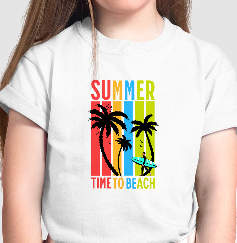 Verão Tropical: Camiseta Infantil - Viva o Clima de Praia