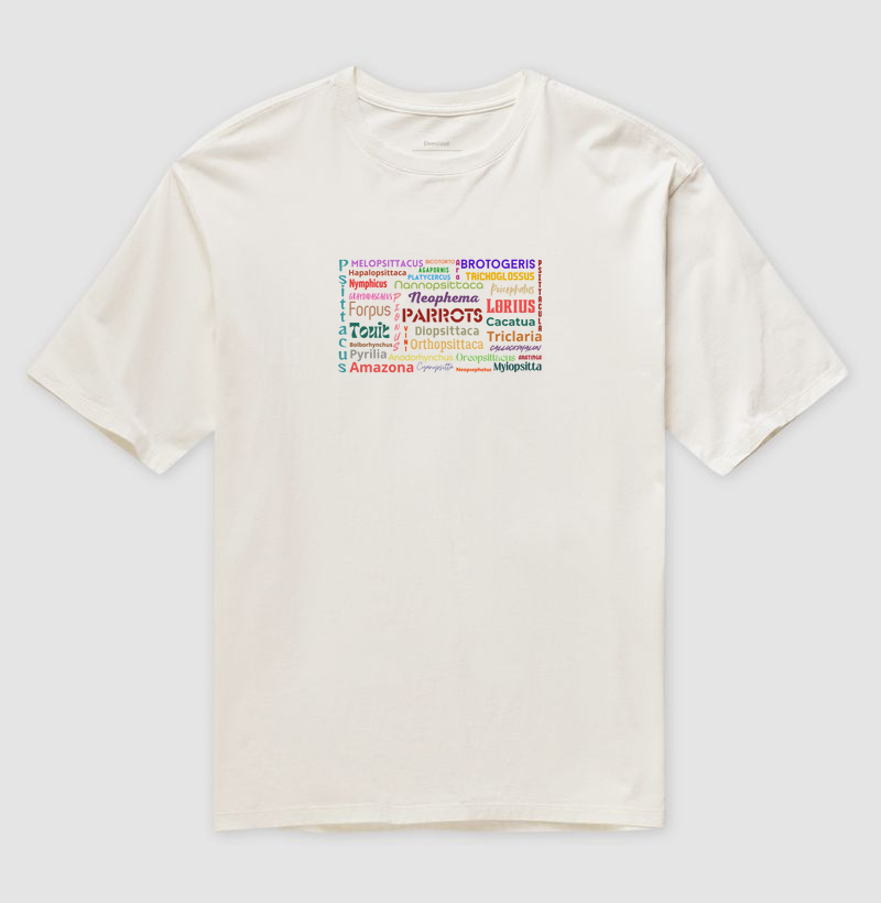 Camiseta Oversized - Frase Gêneros  Parrots