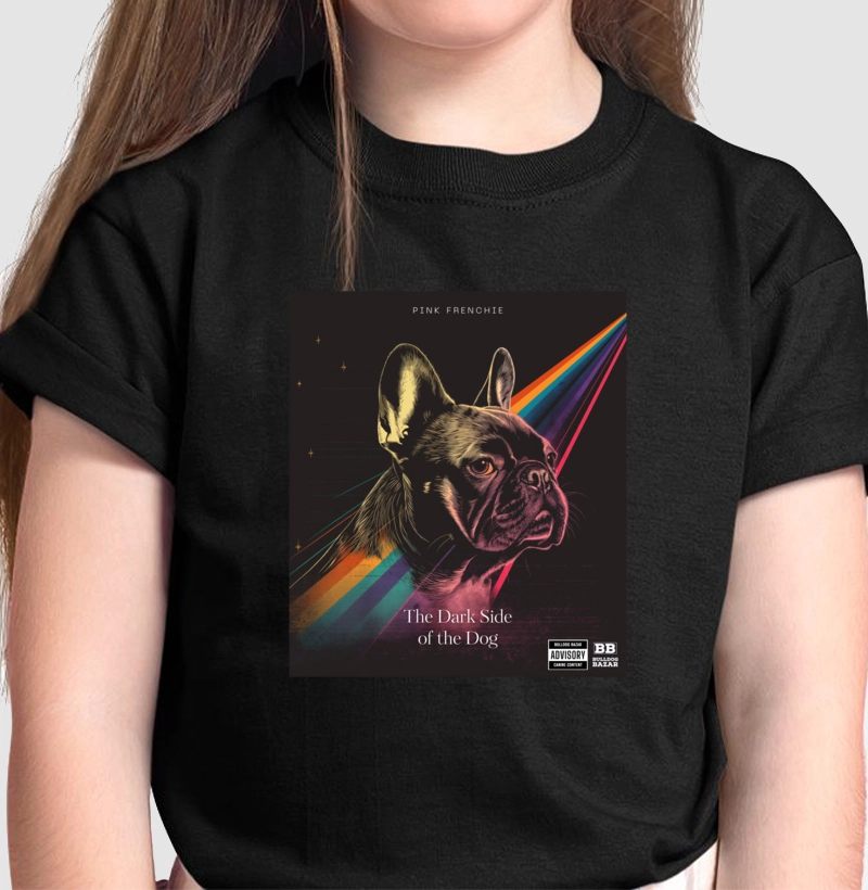 Camiseta Infantil Bulldog Frances "Dark side of the Dog"
