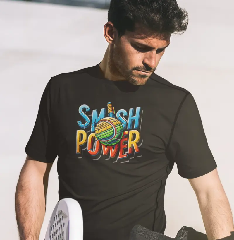 Camiseta Smash Power | Tipografia Tênis | Design Quadra | Estilo Esportivo | Atletiva Store