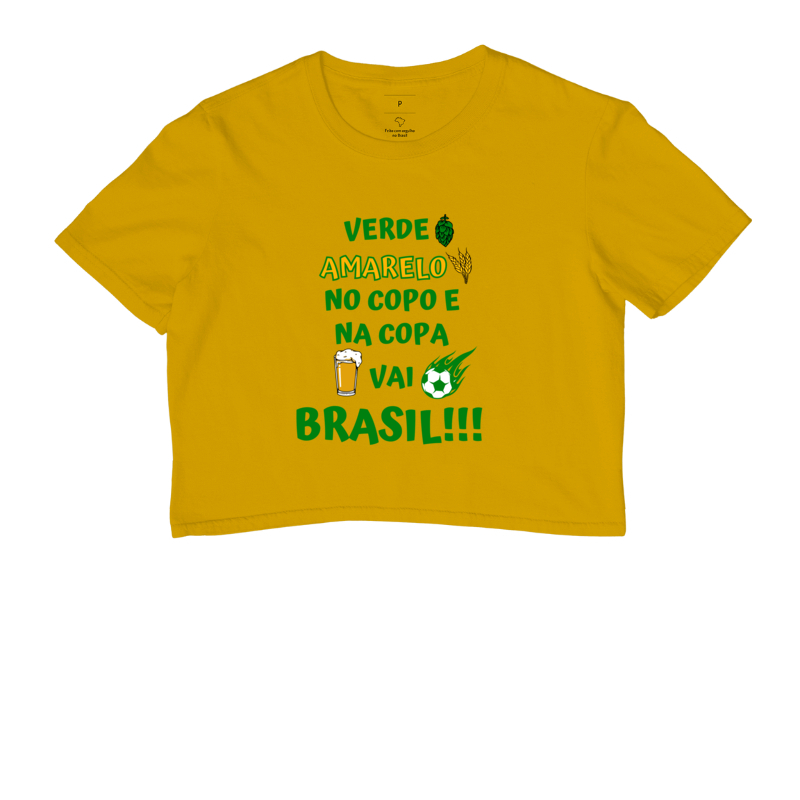 Cropped Verde e Amarelo na copa e no copo