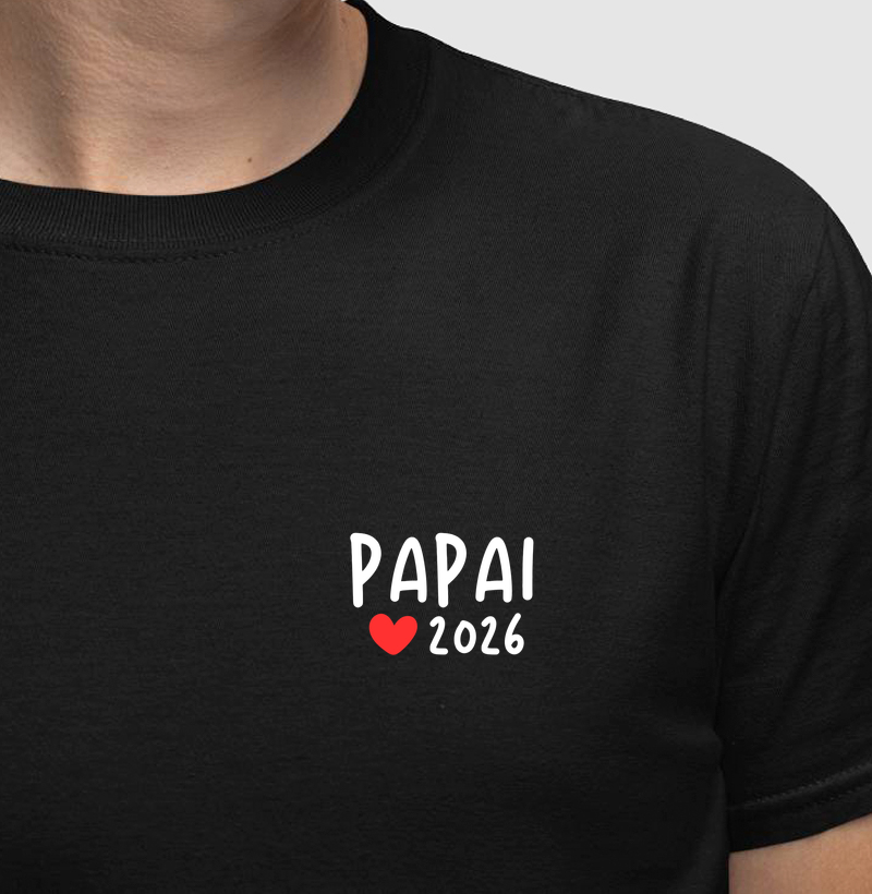 Papai 2026 - coração vermelho - minimalista
