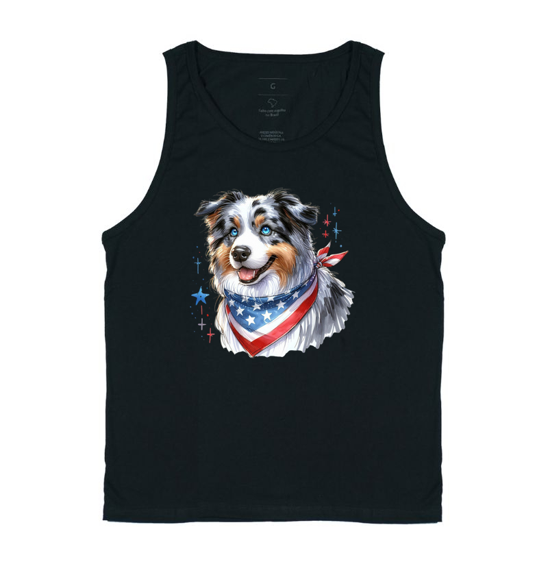 Australian Shepherd Blue Merle Bandeira