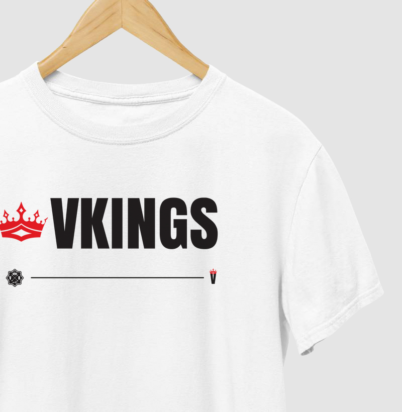 Camiseta VKINGS ícones - cores claras