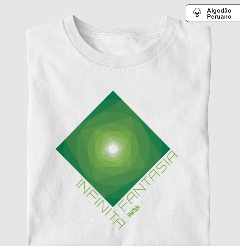 T-SHIRT "INFINITA FANTASIA" / VERDE -ESTAMPA GRANDE (ALGODÃO PERUANO)