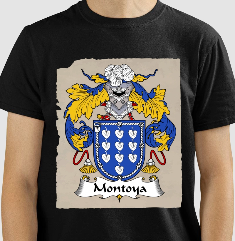 Camiseta Brasão Família Montoya Sobrenome Heráldico 