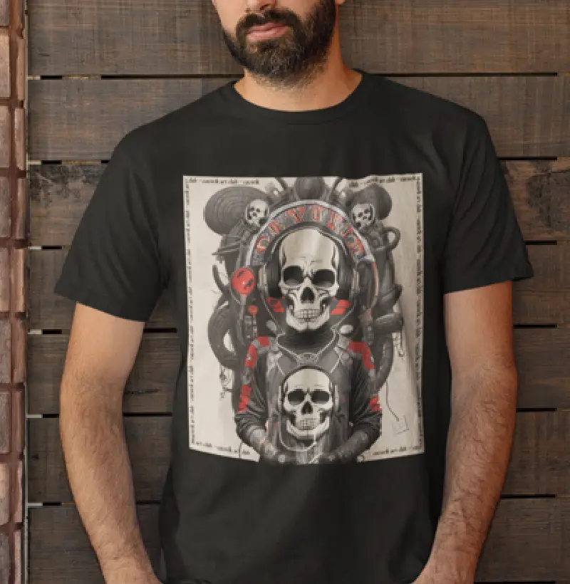 Camiseta Streetwear: Caveira Espacial
