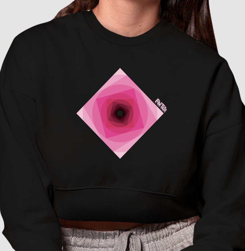 MOLETOM CROPPED "INFINITA FANTASIA" / MAGENTA MINIMAL