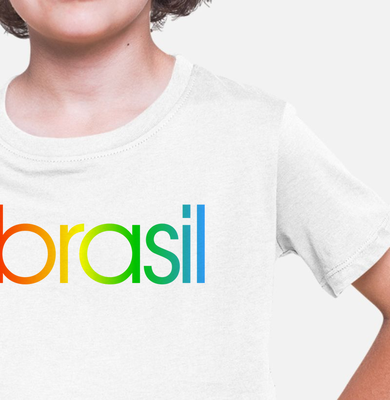 Camiseta Infantil Brasil Estampa Colors