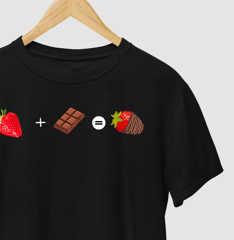 T-shirt morango + chocolate