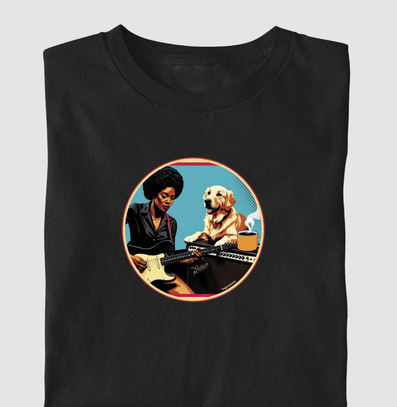 Guita, cachorro e café