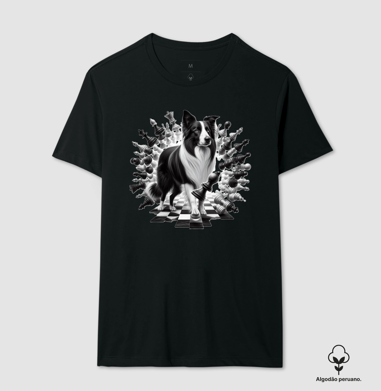 Border Collie do xadrez