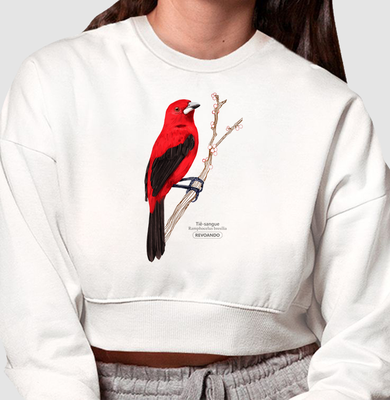 Inky Aves - Tiê-sangue - Moletom Cropped