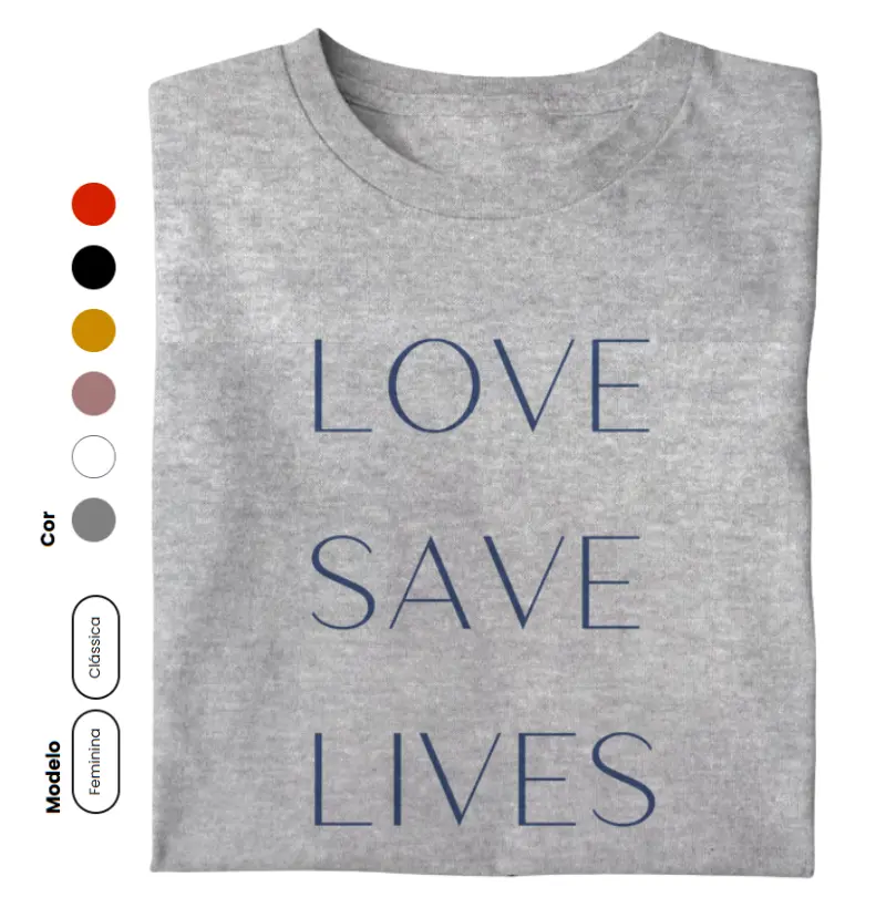 LOVE SAVE LIVES estampa azul