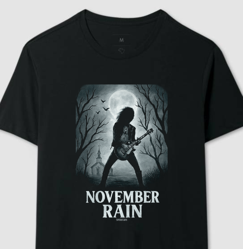 Camiseta Fã de Guns N' Roses - November Rain Sombrio