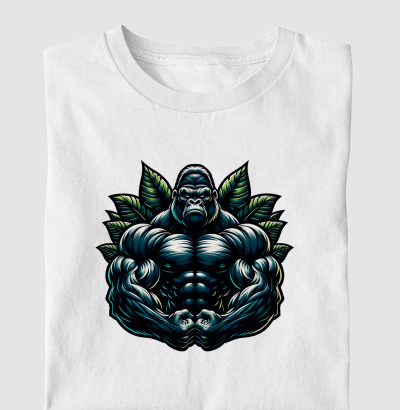 Poder do Gorila | Força da Selva | Camiseta feroz de musculação