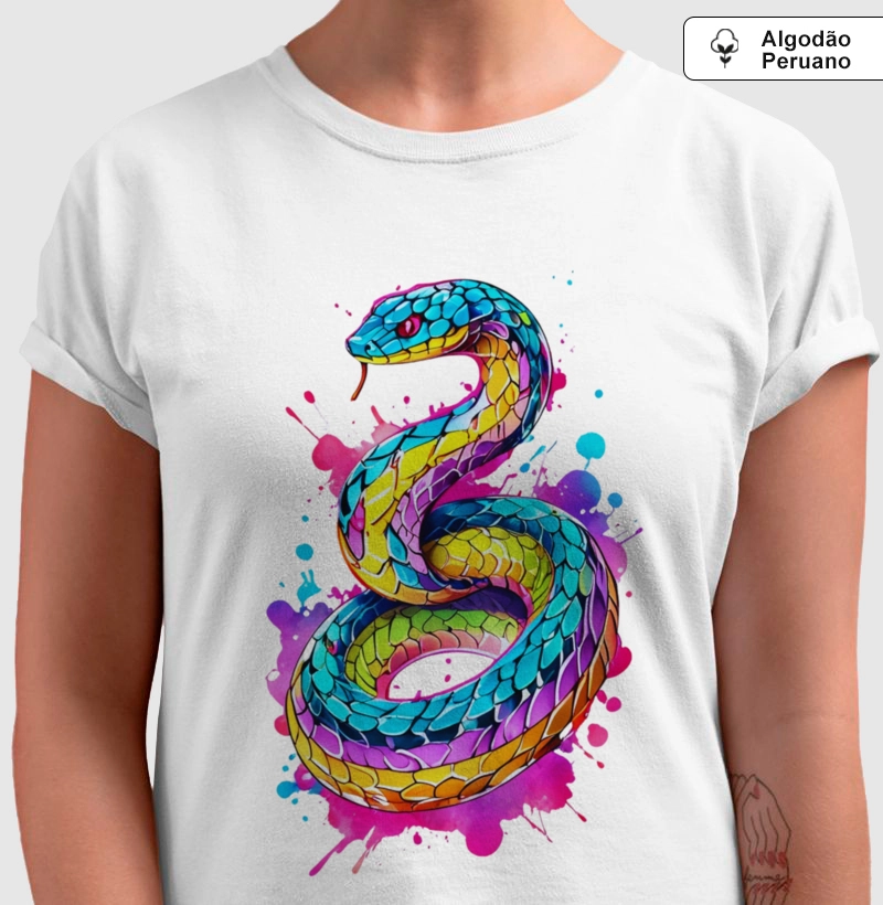 Camiseta Algodão Peruano Escamas Cromáticas