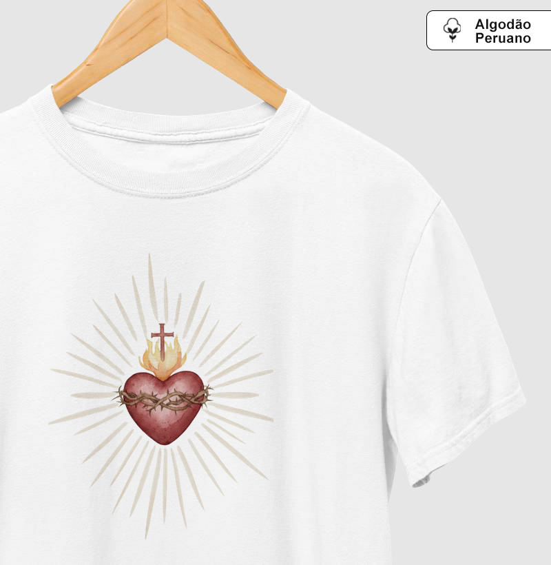 Camiseta Sagrado Coração de Jesus Raios