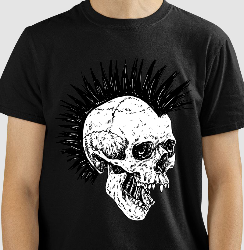 T-SHIRT PUNK SKULL
