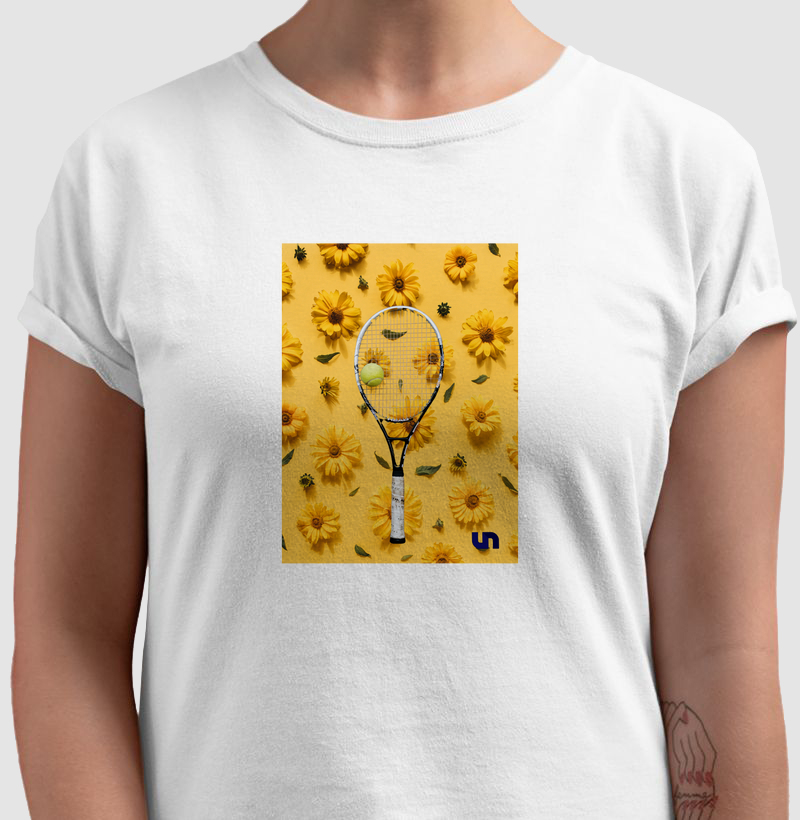 Floral amarela Raquete de tênis