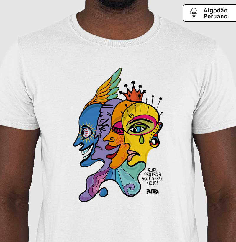 T-SHIRT "DIA" / MASCARAS (ALGODÃO PERUANO)
