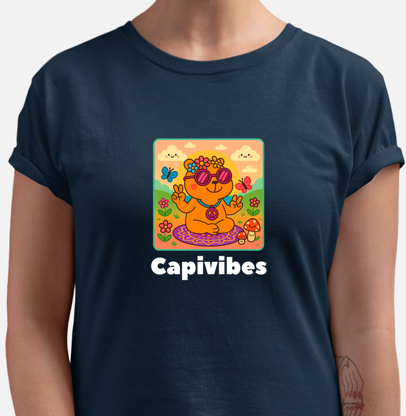 Capivara rippie num cenário goodvibes - Capivibes