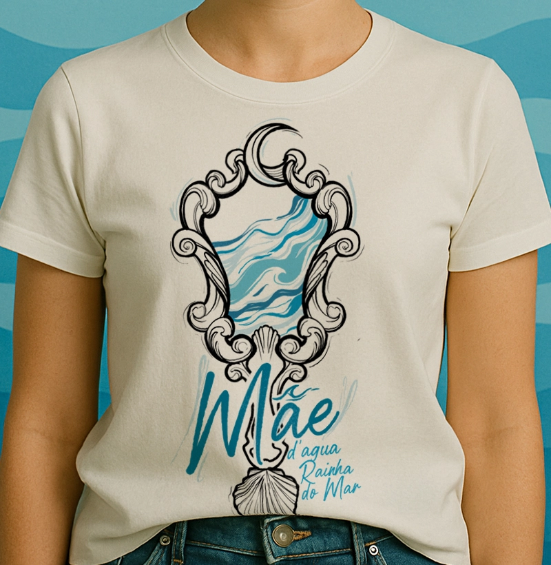 Camiseta Mãe D’Água - Iemanjá e o Espelho do Mar