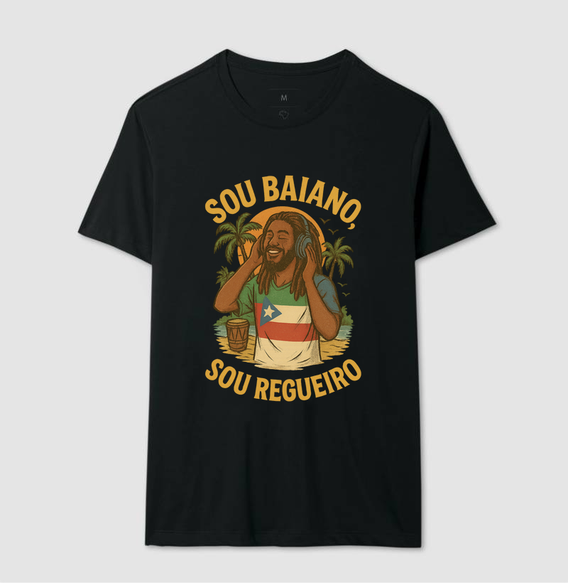 camiseta reggae algodão sou baiano sou regueiro