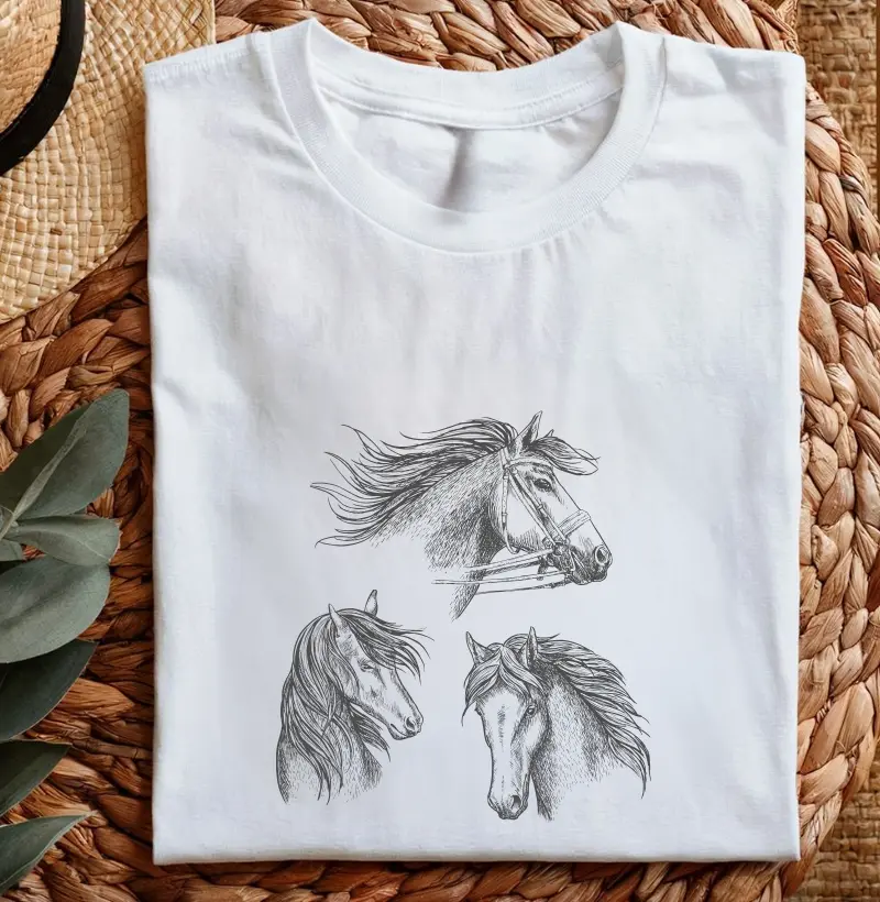 3 cavalos lineart - Kids