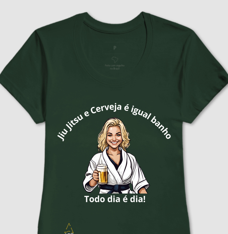 jiu jitsu e cerveja é igual banho (feminino)