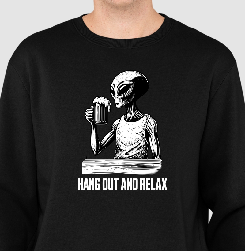 Relax com Estilo: Moletom Slim - Design Alienígena Único