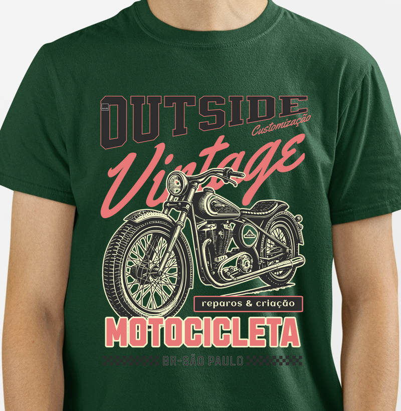  Camiseta Vintage Motocicleta