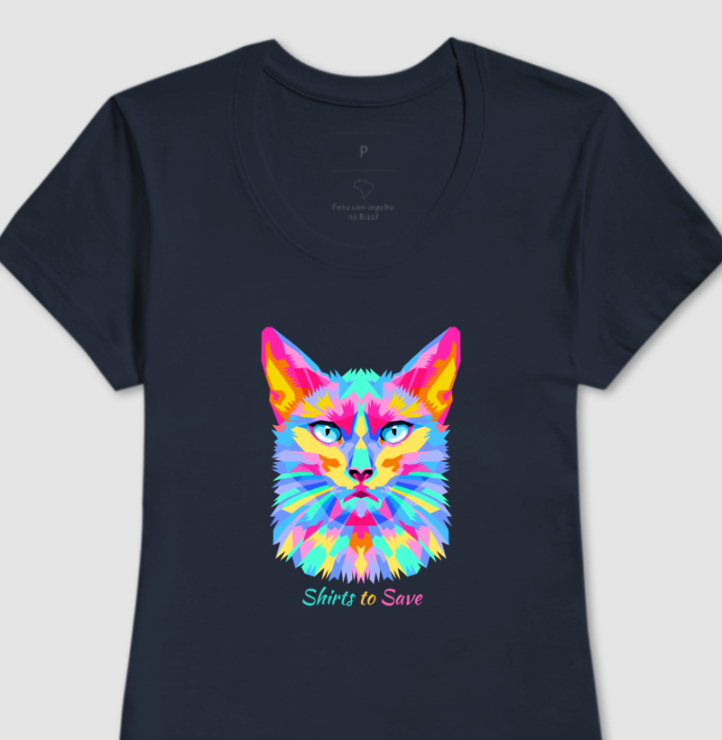 Camiseta Gato Neon