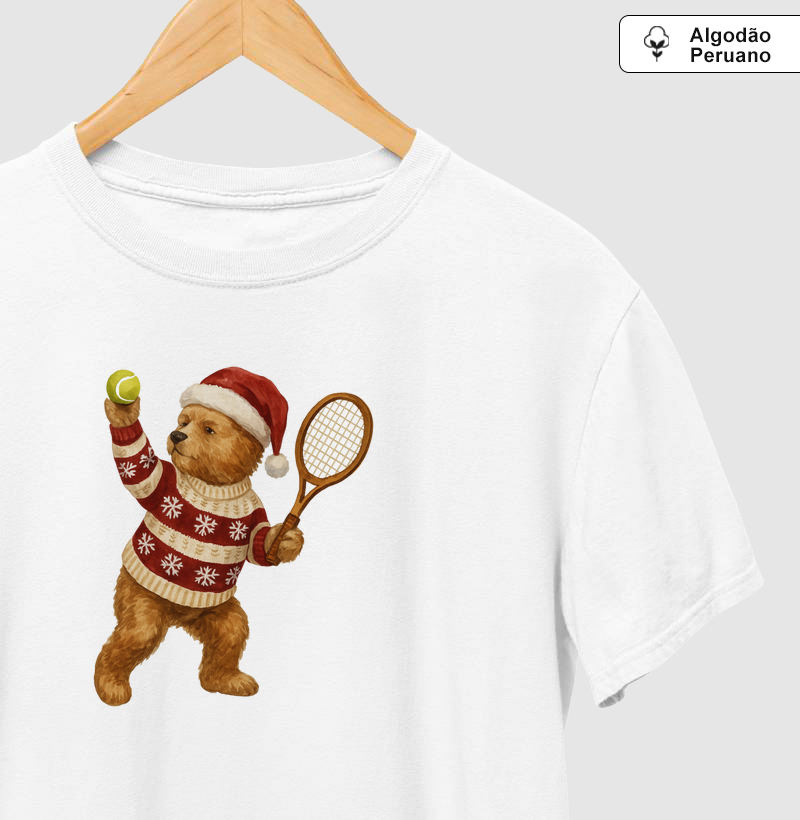 Urso natalino sacando - Algodão Premium Peruano