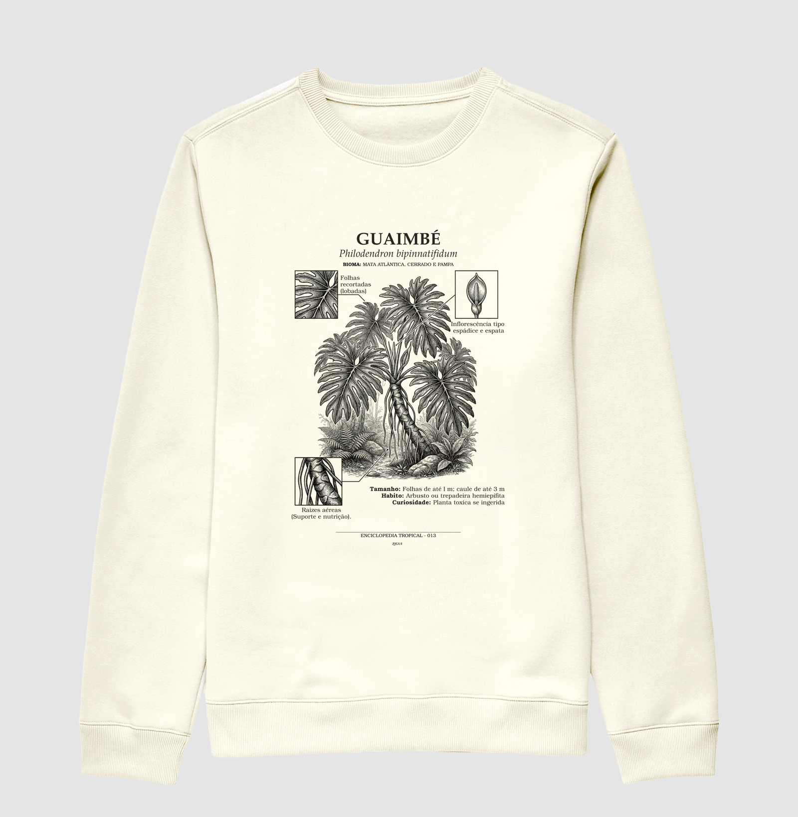 Suéter Moletom Guaimbé Vintage | Coleção Enciclopédia Tropical