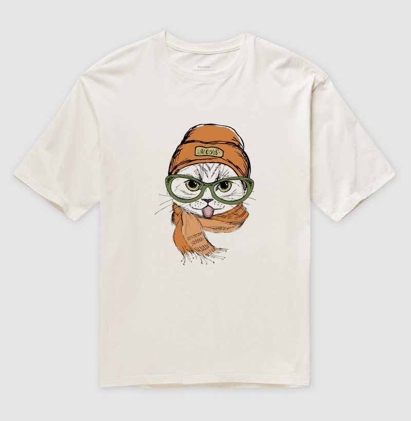 Camiseta Oversized Cachecol Cat 