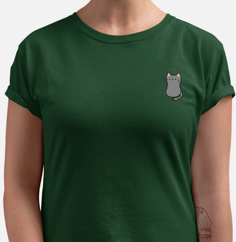 Camiseta- Gatinho Cinza fofo